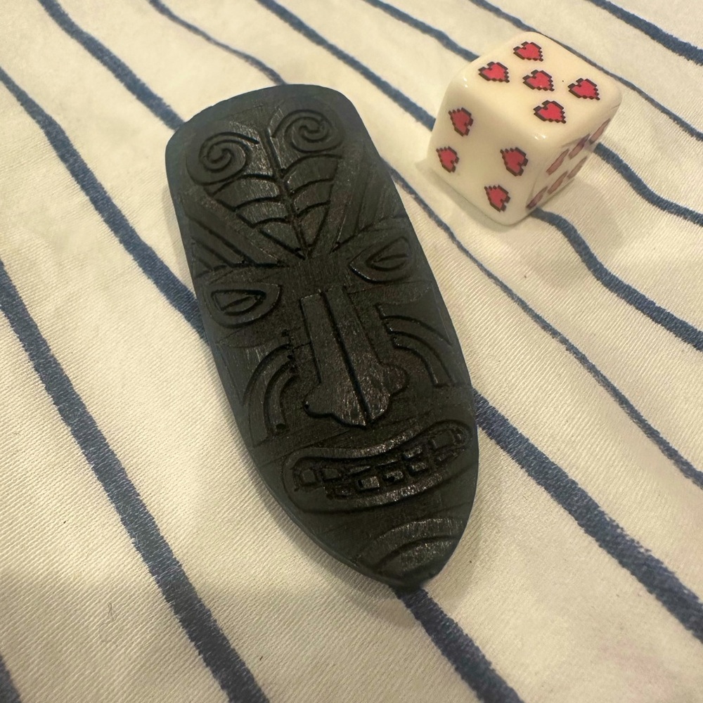 Black Tiki Mask Lapel Pin - Men Accessories